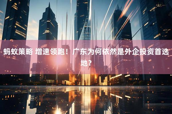 蚂蚁策略 增速领跑！广东为何依然是外企投资首选地？